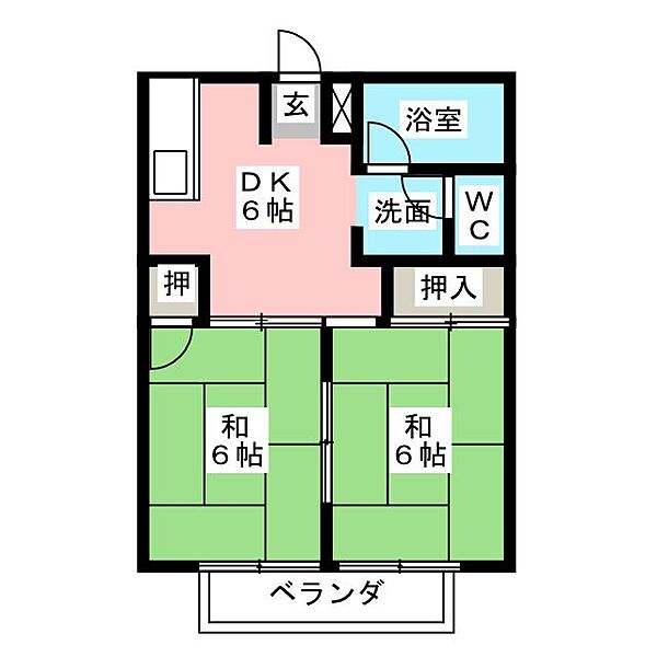 シティハイツ藤 ｜三重県四日市市大字茂福(賃貸マンション2DK・2階・39.74㎡)の写真 その2