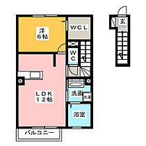 アヴニールマルシェ　Ｄ棟  ｜ 三重県四日市市西富田町（賃貸アパート1LDK・2階・49.94㎡） その2