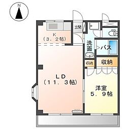 グランシャリオ 1LDKの間取図画像