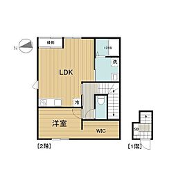 ベレッツァ四日市大矢知 2階1LDKの間取り
