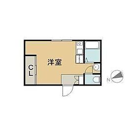 スタジオシスター ワンルームの間取図画像