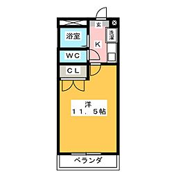 レオパレスドリーミング 1Kの間取図画像