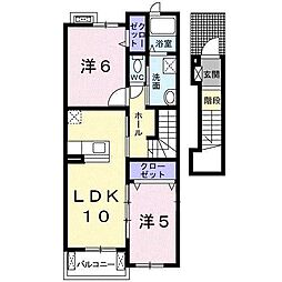 フィニート2 2LDKの間取図画像