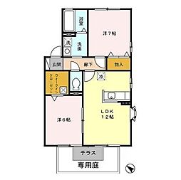 サンピラーB 2LDKの間取図画像