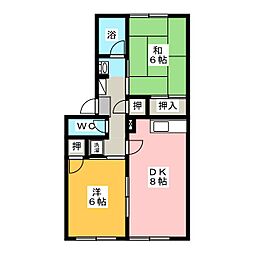 ベルメゾン松寺 2DKの間取図画像