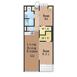 緑庵 2LDKの間取図画像