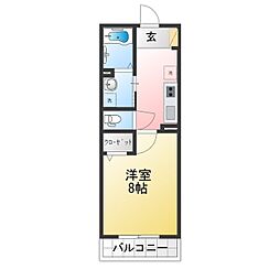ドリーミオ 1Kの間取図画像