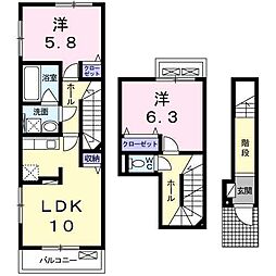 ルミナスA 2LDKの間取図画像