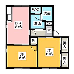 コーポM 2DKの間取図画像