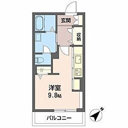 グランエクラージュ ワンルームの間取図画像