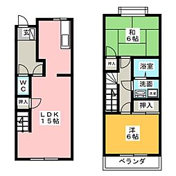 レークサイドヴィラA 2LDKの間取図画像