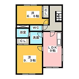 ポラリス 2LDKの間取図画像