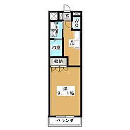 リヴァージュB 1Kの間取図画像