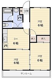 サークルバレー津 3DKの間取図画像