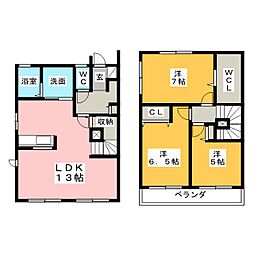メゾン　Ｍａ−ｔｈ2 2階3LDKの間取り