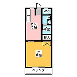 コーポ新町2 1DKの間取図画像