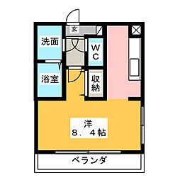 グレーシア江戸橋 ワンルームの間取図画像