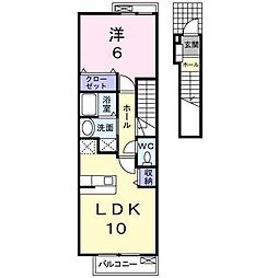 マリーナヴィラ1 1LDKの間取図画像