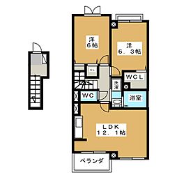 デーアパラッツオ 2LDKの間取図画像
