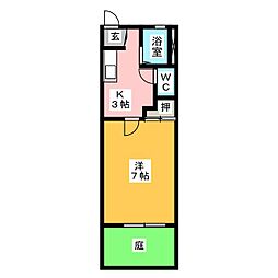 アルファ3 1Kの間取図画像