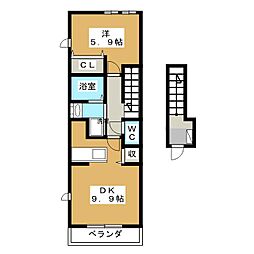 ファールラート1 1LDKの間取図画像