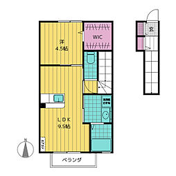 サンルミエール相川 1LDKの間取図画像