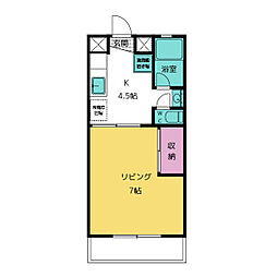コーポサンシャイン 1Kの間取図画像
