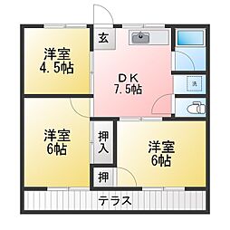 ハイツサトウ 3DKの間取図画像