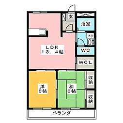 Primavera 2LDKの間取図画像
