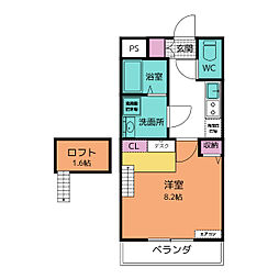 Renace Kurima 1Kの間取図画像