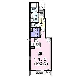 ピースガーデンC ワンルームの間取図画像