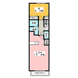 シーエレガンテ2 1LDKの間取図画像