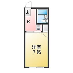 ハイユニK1 1Kの間取図画像