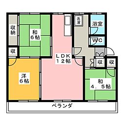 プレジデント津新町 3LDKの間取図画像