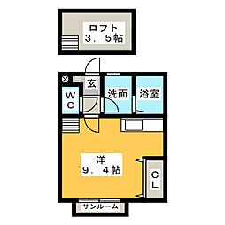 アパート ワンルームの間取図画像