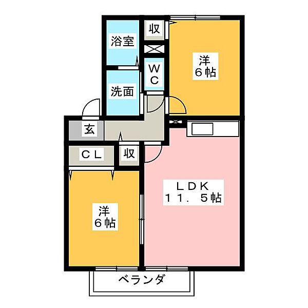 ドミール三日市　Ａ ｜三重県鈴鹿市竹野２丁目(賃貸アパート2LDK・2階・53.76㎡)の写真 その2