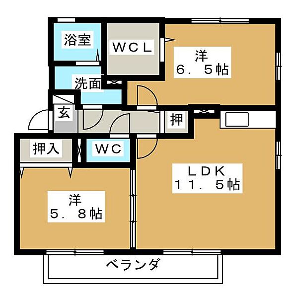 オエステバージェＡ ｜三重県鈴鹿市白子町(賃貸アパート2LDK・2階・55.48㎡)の写真 その2