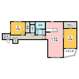 カシオペア 2LDKの間取図画像