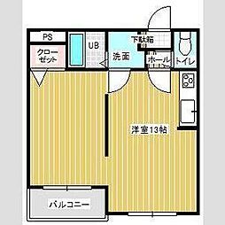 パールヒルズ ワンルームの間取図画像