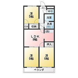 シーザースパレス野町 3LDKの間取図画像