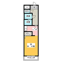 クレールシャンブル 1Kの間取図画像