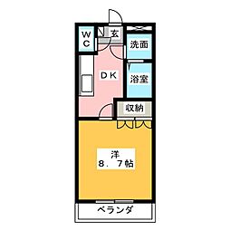 シオン 1Kの間取図画像