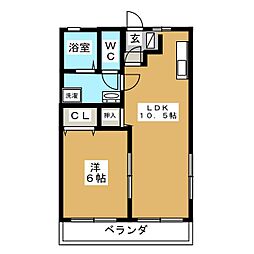 チェリービル 1LDKの間取図画像