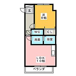グランシャリオ 1LDKの間取図画像