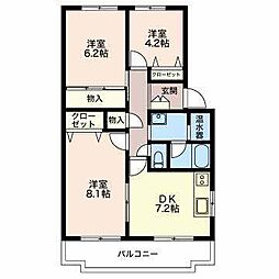 フィオーレマキ 3DKの間取図画像