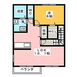 アラビアン 1LDKの間取図画像