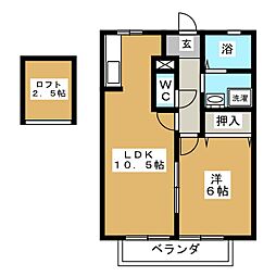 メゾンピリカ 1LDKの間取図画像