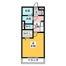 FamilleTomo 1Kの間取図画像