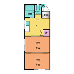 ダイムビル白子B 2DKの間取図画像
