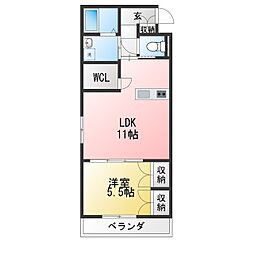 エスティ3 1Kの間取図画像